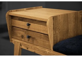 Lavica so zásuvkami z dubového dreva s modrým sedákom Retro - The Beds