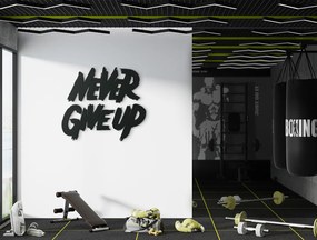 drevko Drevená nálepka Never give up Rozmer obrazu: 36 x 40 cm, Farba dekorácie: Čierna