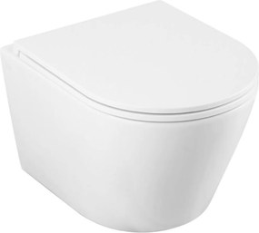 Erga Vento, závesná WC misa 490x365x365mm, Tornado 2 + toaletné sedadlo s pomalým zatváraním, biela, ERG-V03-VENTO-TO2-WH