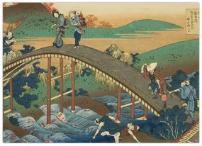 Sklenený obraz - Katsushika Hokusai, Ariwara no Narihirafrom the series One Hundred, Poems Explained by the Nurse (Hyakunin isshu uba ga etoki), repro (70x50 cm)