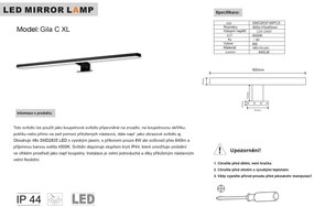 TOP LIGHT Svetlo nástenné Gila C XL, Čierna