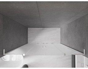 Mexen Velar L Duo, posuvné sprchové dvere do otvoru 200 cm, 8mm sklo námraza, biela matná, 871-200-003-32-20
