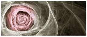 Obraz - Abstraktné ruže svetlo ružová (120x50 cm)