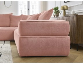 Ružová ženilková rohová pohovka (ľavý roh/do L) Whesley – Bobochic Paris