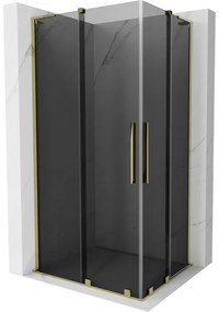 Mexen Velar L Duo, sprchový kút s posuvnými dverami 100 x 90 cm, 8mm šedé sklo, zlatá lesklá, 871-100-090-02-43-50