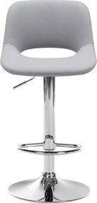 Barová stolička Camden - koženka, chróm rám - Sivá