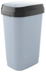 Sivý plastový odpadkový kôš 50 l Dual Swing – KIS