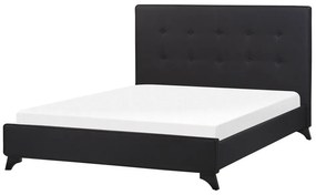 Manželská posteľ 140 cm AMBRE (s roštom) (čierna). Akcia -30%. Vlastná spoľahlivá doprava až k Vám domov. 1007087