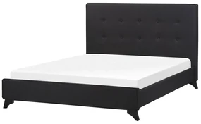 Manželská posteľ 140 cm AMBRE (s roštom) (čierna). Vlastná spoľahlivá doprava až k Vám domov. 1007087