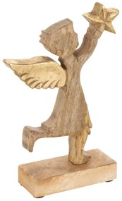 Drevený anjel s vyberací hviezdou - 15*2,5*20cm