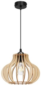Závesné svietidlo Timber 3, 1x drevené tienidlo, m