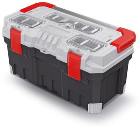 Kufor na náradie s kovovým držadlom 55,4 × 28,6 × 27,6 cm, sivá