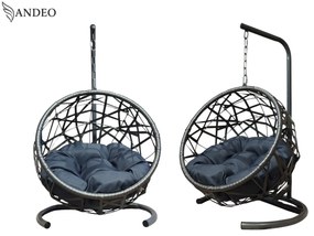 Závesné hojdacie kreslo pre mačky MOON - sivé