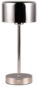 LED stmievateľná stolová lampa v lesklo striebornej farbe (výška 30 cm) Jeff – Reality