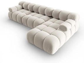 Béžová zamatová modulárna rohová pohovka (pravý roh) Bellis – Micadoni