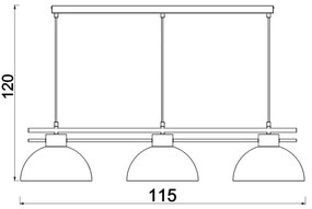 Luster na lanku ESTATE 3xE27/15W/230V zelená