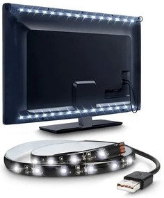 SOLIGHT LED pásik pre TV 100cm, USB napájanie, IP65, 6500K