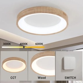 Brilagi - LED stropné svietidlo FALCON WOOD MODERN LED/40W/230V pr. 60 cm drevo