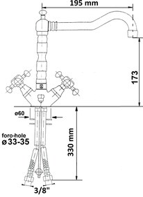 Sapho ANTEA stojanková umývadlová batéria s retro hubicou s výpustou, chróm 3371