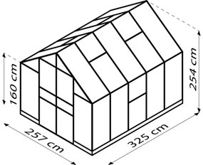 Skleník Vitavia Olymp 8300 polykarbonát 4 mm 257x324 cm hliník vr. základového rámu