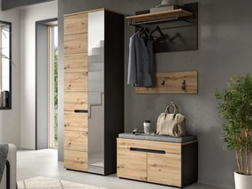 Predsieňová zostava Cano (4-dielna), šedá/dub artisan