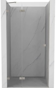 Mexen, Mexen Lunar ľavé otočné sprchové dvere 125 cm, transparentné, brúsený nikel - 834-125-000-97-00-L