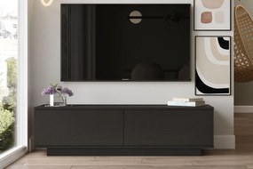 Moderný TV stolík FONDA 140 cm, MDF, čierny