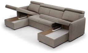 Rozkladacia rohová sedacia súprava Barcelia U - béžová látka Asti 03