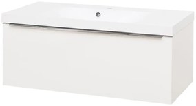 Mereo Mereo, Mailo, kúpeľňová skrinka s umývadlom z liateho mramoru 101 cm, chrómové madlo, MER-CN517M