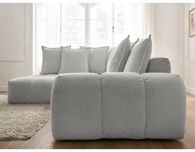 Svetlosivá ženilková rozkladacia/s úložným priestorom rohová pohovka (ľavý roh/do L) Everest – Bobochic Paris