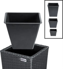 Sada 3 ks květináčů Dejo z polyratanu černá