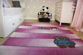 Koberec KIDS Sovy      ružový  C412
