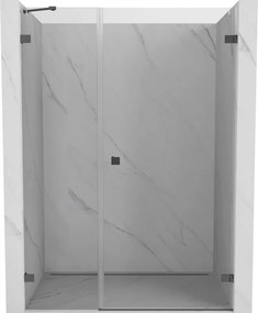 Mexen Lunar-B, Otočné pravé sprchové dvere 130 cm, 8mm číre sklo, grafitový profil, 832S-130-050-95-00-P