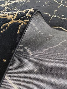 BE Koberec Elite 4355 BLACK GOLD – čierny obdĺžnikový Rozmer: 140x190 cm