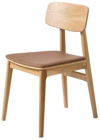 Koňakovohnedá/v prírodnej farbe jedálenská stolička z imitácie kože Livo – Unique Furniture