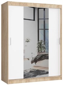 Šatníková skriňa s posuvnými dverami 150 cm CLP sonoma / biela