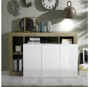 Komoda LENOR biela/hnedá