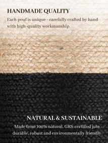 Taburetka Hanse Home JUTTA naturálna zlatá / čierna