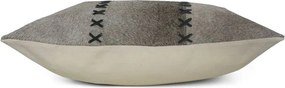 Šedý kožený vankúš s výrazným stehom Stitch Cow - 35*45*15cm