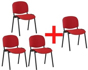Konferenčná stolička VIVA 3+1 ZADARMO, červená