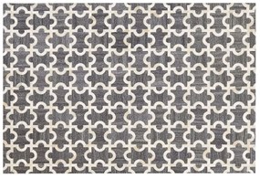 Kožený koberec 160 x 230 cm sivá/béžová YEDISU Beliani