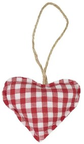 Závesné dekoratívne kárované srdce Viole - 10*3*8cm