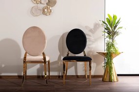 Jedálenská stolička KING VELVET bežová/ zlatá