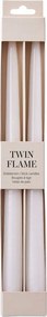 TWIN FLAME Sada sviečok 2 ks 31 cm - biela