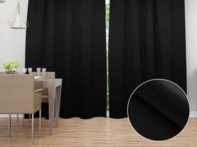Biante Dekoračný záves TF-108 Čierny bez vzoru - š. 150 cm 150x220 cm