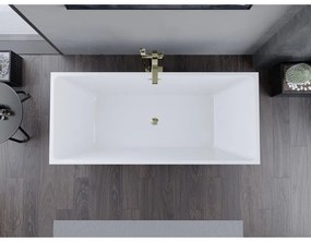 Mexen Lita, voľne stojaca vaňa 170 x 75 cm, biela-čierna, zlatý lesklý prepad, 52121707575-50