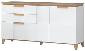 Komoda Brio K23 lakovaná pacific orech/crystal white