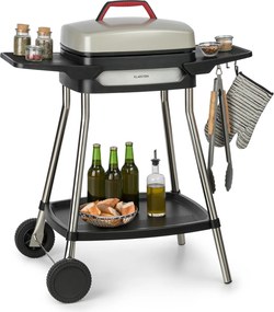 Klarstein Gatsby, elektrický gril, 2000 W, nepriľnavá grilovacia plocha, bočné stolíky, béžový/čierny