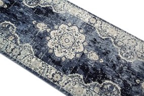 Behúň Victoria 7094A ornament, modrý / krémový