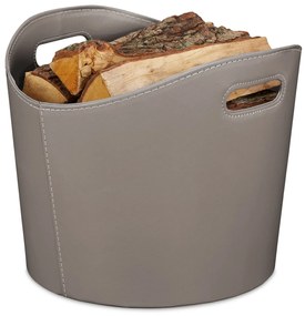 Kôš na palivové drevo Relaxdays RD8686 – antracitový, imitácia kože (veľkosť L)